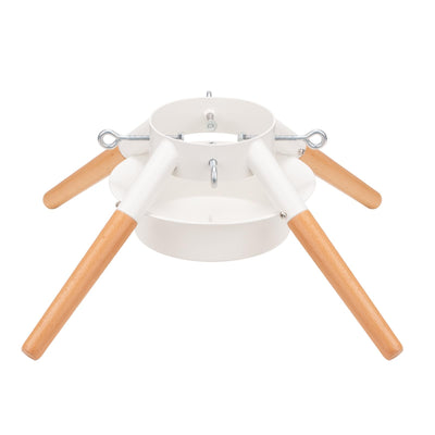 White Christmas Tree Stand Metal Xmas Tree Base Holder Stand for 10ft Real Tree Christmas Tree Decorations Fits Up to 4.9" Xmas Tree Trunks