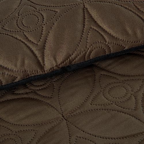 Chezmoi Collection Bernard 7-Piece California King Bed in a Bag Comforter Set with Sheets - Lightweight Comforter Burgundy Black Brown Patchwork Quilted Medallion Bedding Set for All Season Chezmoi Collection