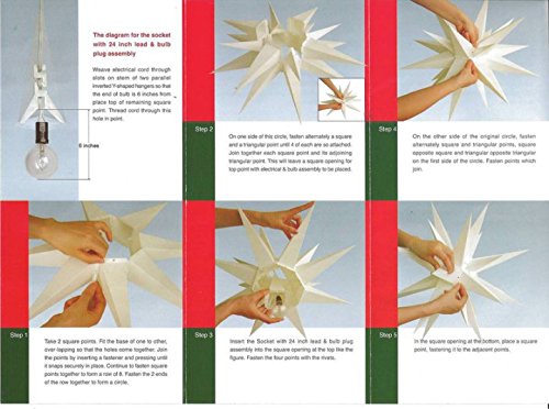 Elf Logic 21" Large Warm White LED Moravian Star - Hanging Outdoor Christmas Light - Use as Holiday Decoration, Porch Light, 3D Fixture, Advent Star, Wedding & Ballroom Venue Decor - Assembly Required Elf Logic