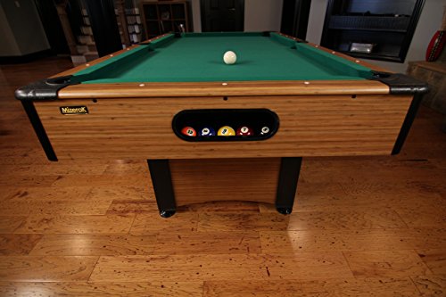 Mizerak Dynasty Space Saver 6.5' Billiard Table with Leg Levelers, Automatic Ball Return, and Classic Green Nylon Cloth Mizerak