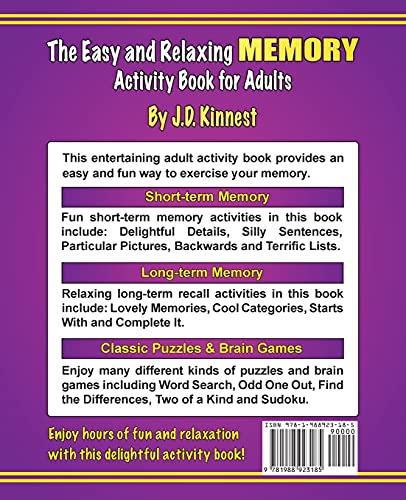 The Easy and Relaxing Memory Activity Book for Adults: Includes Relaxing Memory Activities, Easy Puzzles, Brain Games and More Lomic Books