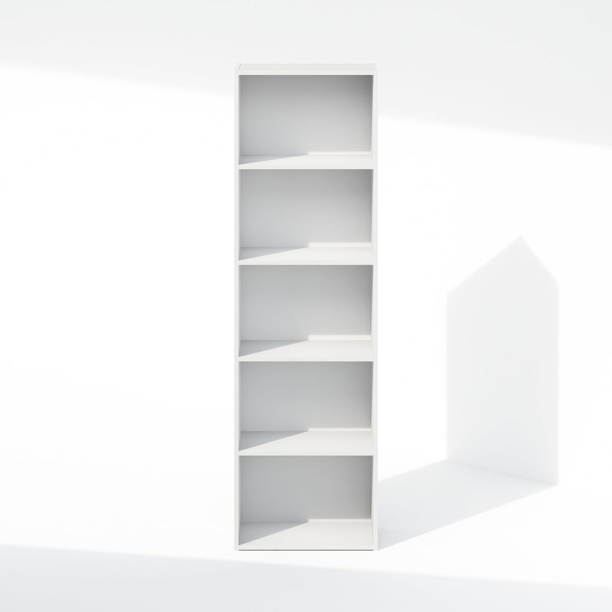 Furinno Reed Closet Organizers and Storage, 5-Tier Closet Organizer, Open Shelf Closet Storage, for Wardrobe, Bedroom, Living Room, White Furinno