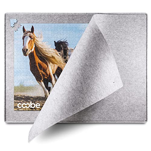 1000 Piece Jigsaw Puzzle Boards Portable, Puzzle Mat with Cover, Lightweight Puzzle Tray Storage System, Felt Puzzle Table Top by Coobe (Gray) Coobe