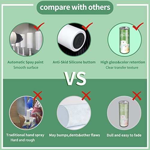 8 Pack Straight Sublimation Tumblers bulk 20 oz Skinny,Stainless Steel Double Wall Insulated Tumbler Cups Blank White with Lid, Straw, Individually Boxed,Polymer Coating for Heat Transfer ZONEGRACE