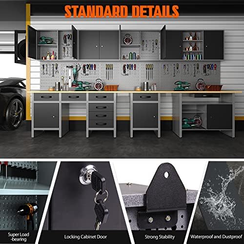 JZD Metal Wall Mounted Storage Tool Cabinet for Garage Basement JZD