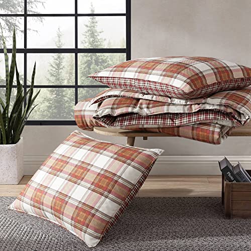 Eddie Bauer - Queen Comforter Set, Soft & Reversible Alt Down Bedding, Medium Weight for Year Round Comfort, 3 Piece Bed Set with Matching Shams (Edgewood Red) Eddie Bauer