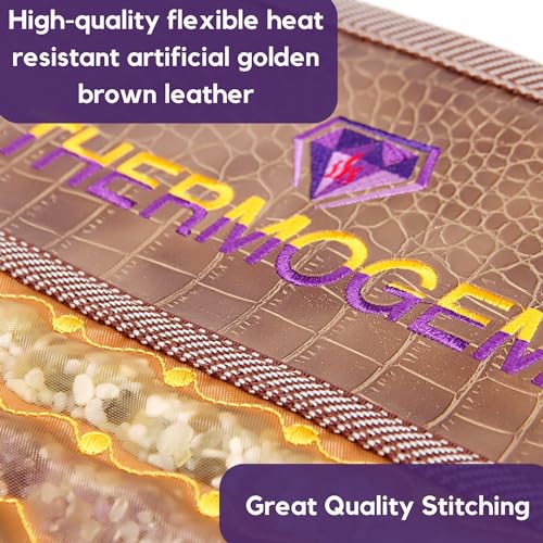 ThermoGem Infrared Heat Amethyst Tourmaline Jade Pad - Medium 32"L x 20"W - Thin & Flexible - Adjustable Heating 86-158°F (30-70°C) - Natural Crystals - Negative Ions - Hot Stone Mat MediCrystal