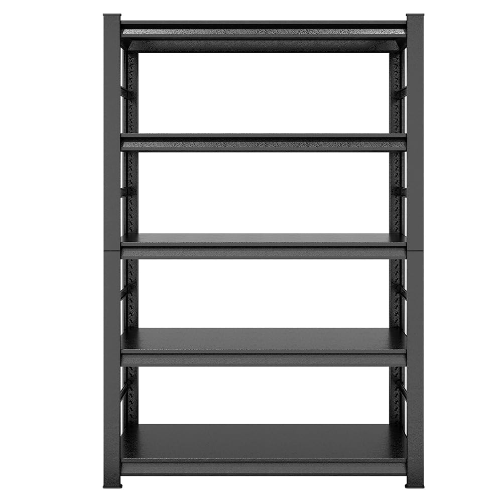 5-Tier Garage Shelving 2500LBS Storage Shelves Heavy Duty Adjustable Garage Shelves, Utility Rack Shelf, Shelving Units for Storage Warehouse Kitchen Pantry Closet, 47.2" W x 18" D x 78" H, Black Generic