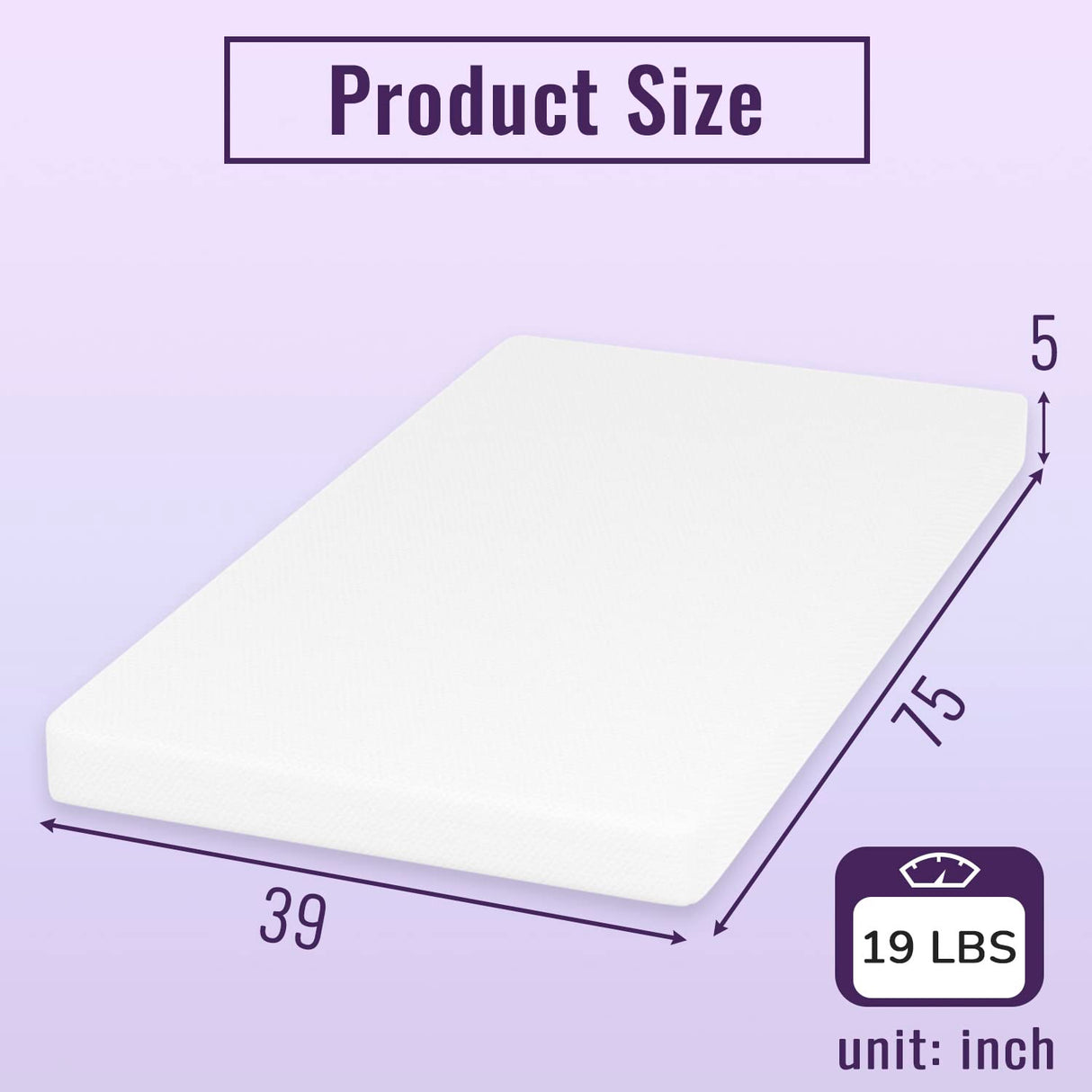 PayLessHere 5 Inch Memory Foam Mattress/Cooling Gel Bamboo Charcoal Infused Mattress/Medium Firm Mattresses/CertiPUR-US Certified/Bed-in-a-Box/Fiberglass Free/Pressure Relieving Twin Size,White PayLessHere