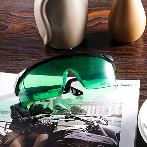 Comgrow 2 Packs Green Laser Safety Glasses for UV Protection Laser with 200nm-450nm 800nm-2000nm Infrared Light for Laser Engraving Goggles Eye Protection with Adjustable Frame Temple Box Comgrow