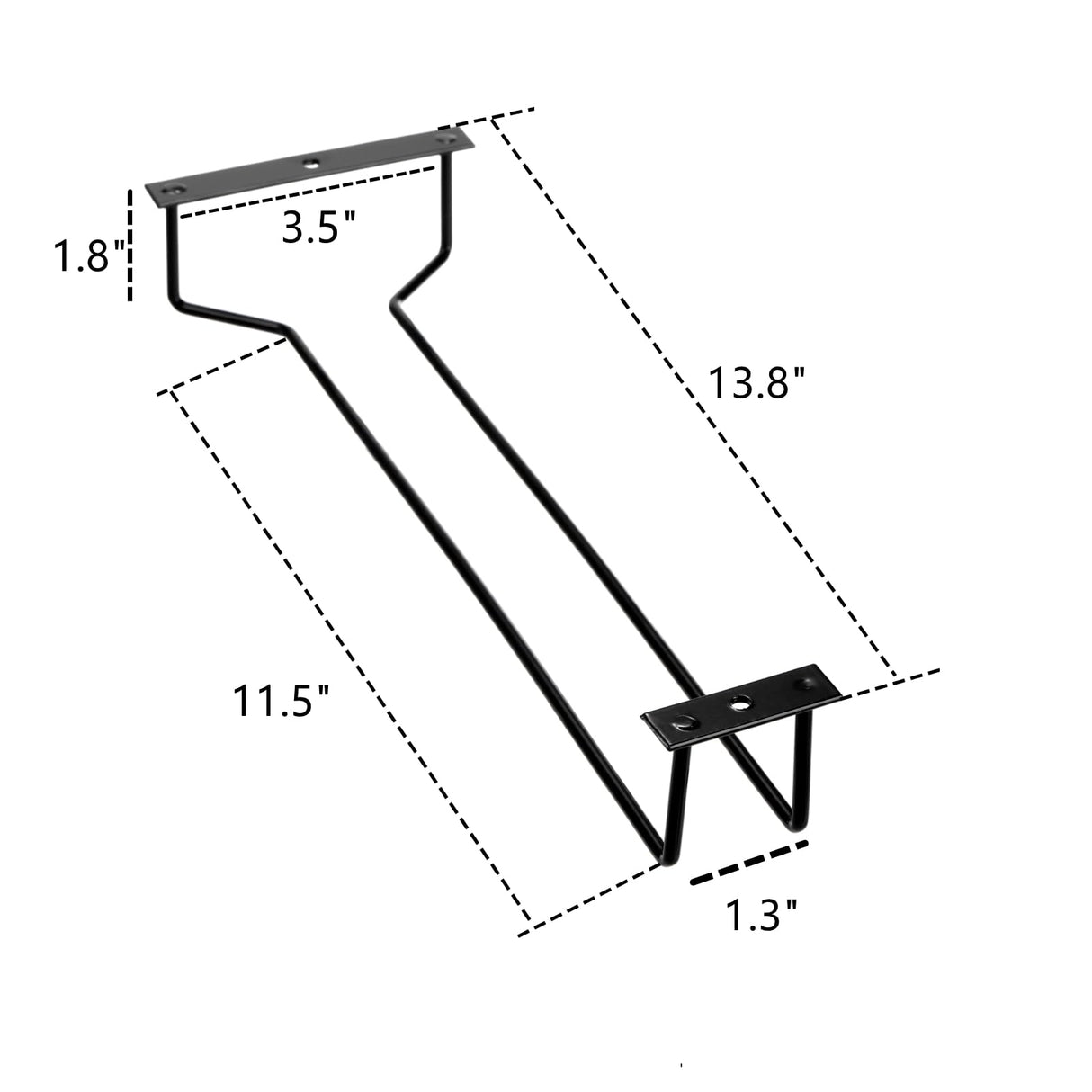 Dicunoy 6 Pack Black Wine Glass Rack, 14 Inch Under Cabinet Stemware Holder, Wall Mounted Iron Wine Glass Hanging Rack for Shelf, Kitchen, Bar, Wine Cellar Storage, Organizer, Display Dicunoy