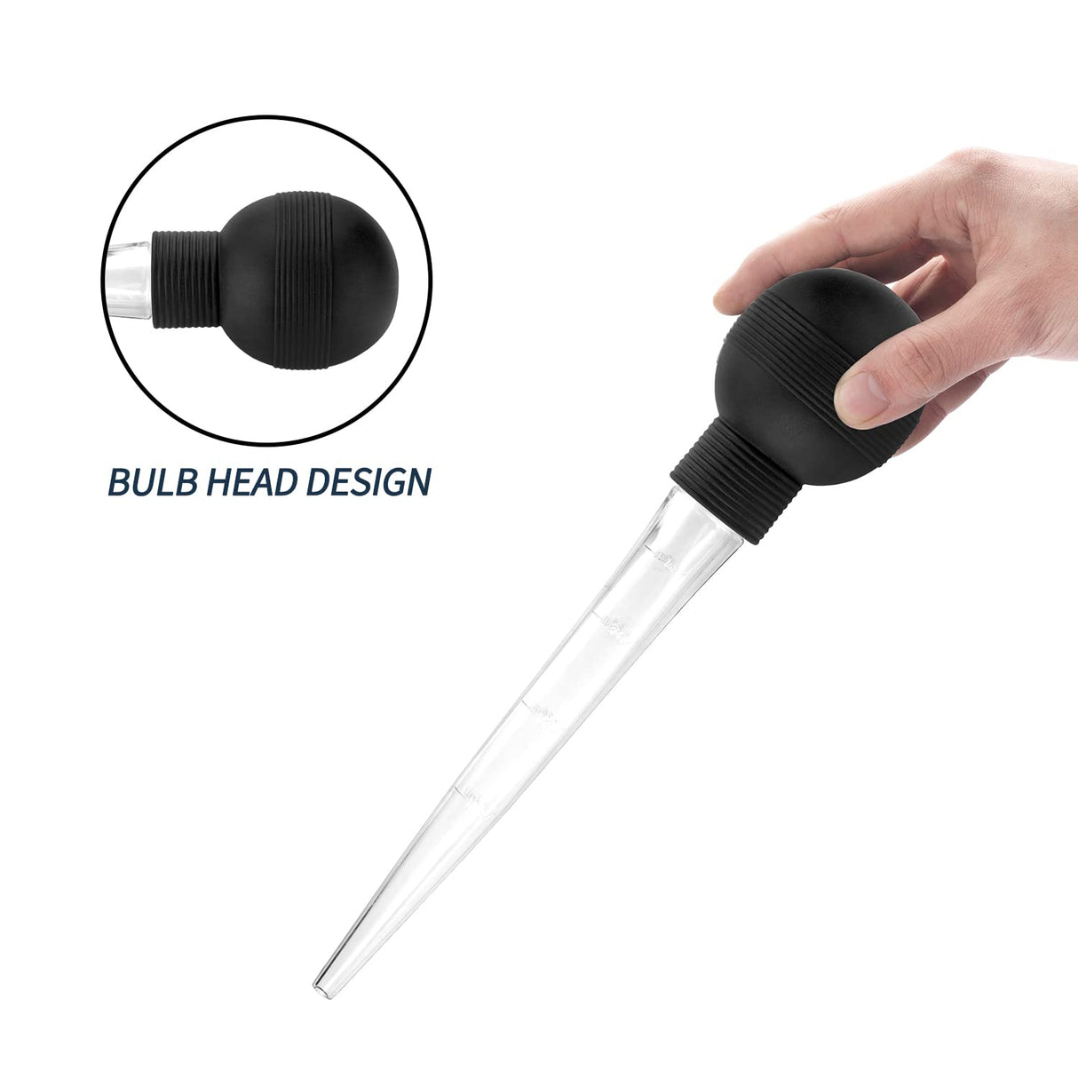Kendane Turkey Baster With Cleaning Brush, Baster Syringe for Home Baking and Roaster Turkey, Include Detachable Food Grade Bulb with Double Scales for BBQ Grill Baking Kitchen Cooking Kendane
