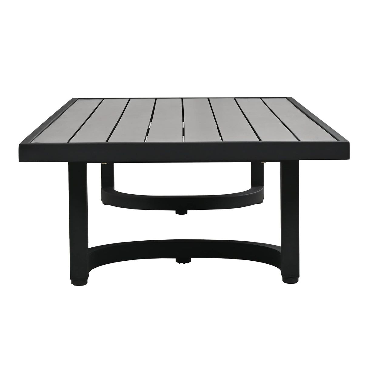 JIVOIT 4 Piece Multi-Person Outdoor Steel Sofa Set, Patio Furniture Sets Sectional Seating Group with Coffee Table, Waterproof, Anti-Rust and Anti-uv Sectional Set (Beige Cushion+Black Frame 9) JIVOIT