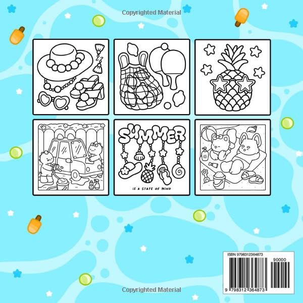 Summer Fun: Adult Coloring Book Featuring Summer Items, Animals, Flowers, and Cozy Activities, Bold and Easy Designs for Creative and Relaxing Moments (Easy & Bold) WoodArtSupply