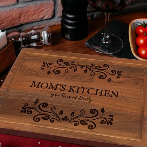 Personalized Kitchen Gifts for Mom, Nana, Aunt, Sister, Custom Engraved Serving Platter, Customized Mom and Grandma Cutting Board for Mothers Day, Decor for Mother's Kitchen, Engraved Kitchen Sign Kenzal Customized