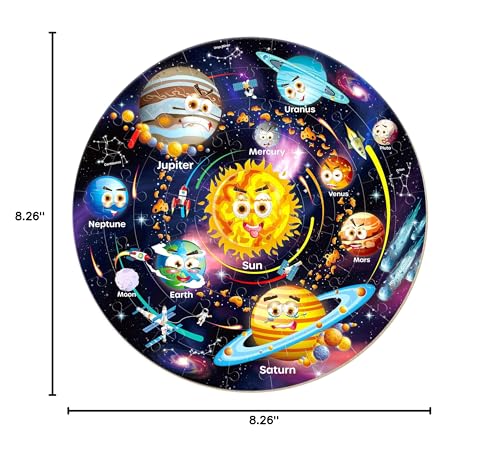 SYNARRY Solar System Floor Puzzles for Kids Ages 4-8, Large 70 Piece Jigsaw Puzzles for Kids Ages 4-6, Space Planet Astronaut Toys Gifts Puzzles for 3-5 5-7 8-10 Years Old Toddlers Boys Girls Children SYNARRY