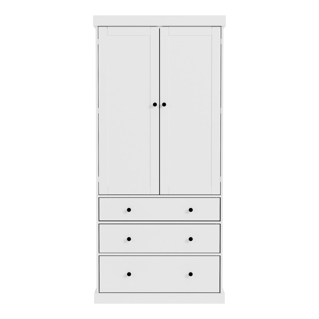 77inch Farmhouse Kitchen Pantry, Wood Storage Cabinet With 3 Adjustable Shelves, Freestanding Tall Cupboard Storage Cabinet With 8 Door Shelves And 3 Drawers For Kitchen, Dining Room (White-CR) Tdewlye