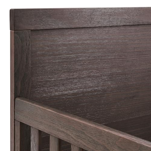 Simmons Kids Foundry 6-in-1 Convertible Baby Crib, Rustic Grey with Matte Black Delta Children