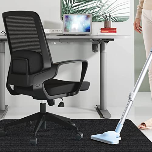 Sycoodeal Office Chair Mat for Hardwood Floor,Office Computer Gaming Chair Mat for Tile Floor,Large Floor Protector Rug,Anti-Slip,Easy to Clean,Pure Black(48"x36") Sycoodeal
