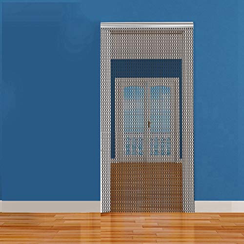 Oumefar Room Divider Metal Chain Curtains, Aluminum Metal Chain Curtains Multifunctional for Home, Restaurants, Cafes, Pubs, Baker, Kitchens Room Separating Decoration, 35.4 * 82.7 inch Oumefar