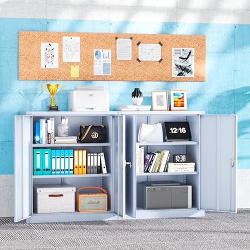 Greenvelly Metal Storage Cabinet with Doors and Shelves,Lockable Storage Cabinet for Office,36”Dark Gray Metal Utility Cabinet Garage Cabinets, Lockable File Cabinet for Home Office, Garage, Kitchen Greenvelly