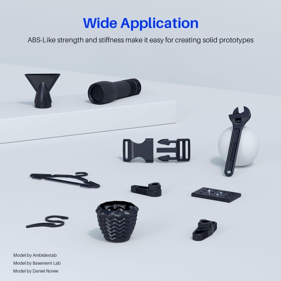 ELEGOO Tough Resin 3D Printer Resin with High Hardness, Low Viscosity, Low Shrinkage, Compatible with MSLA/LCD/DLP 3D Printers, Black 1000g ELEGOO