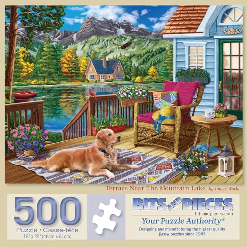 Bits and Pieces Jigsaw Puzzles for Adults 500 Pieces - Mountain Lake Bits and Pieces