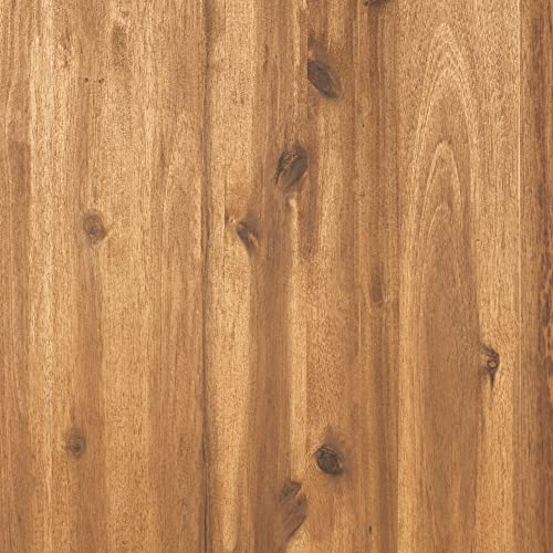 Walker Edison Dominica Contemporary Slatted Outdoor Dining Table, 34 Inch, Brown Walker Edison