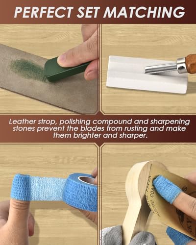 Wood Carving Kit Whittling Kit: Deluxe Wood Carving Tools Set with Leather Case Wood Carving Knife Widdle Kit - Woodworking Gift Kit with Basswood Blocks Hobby for Adults Kids Beginners Bluvizo