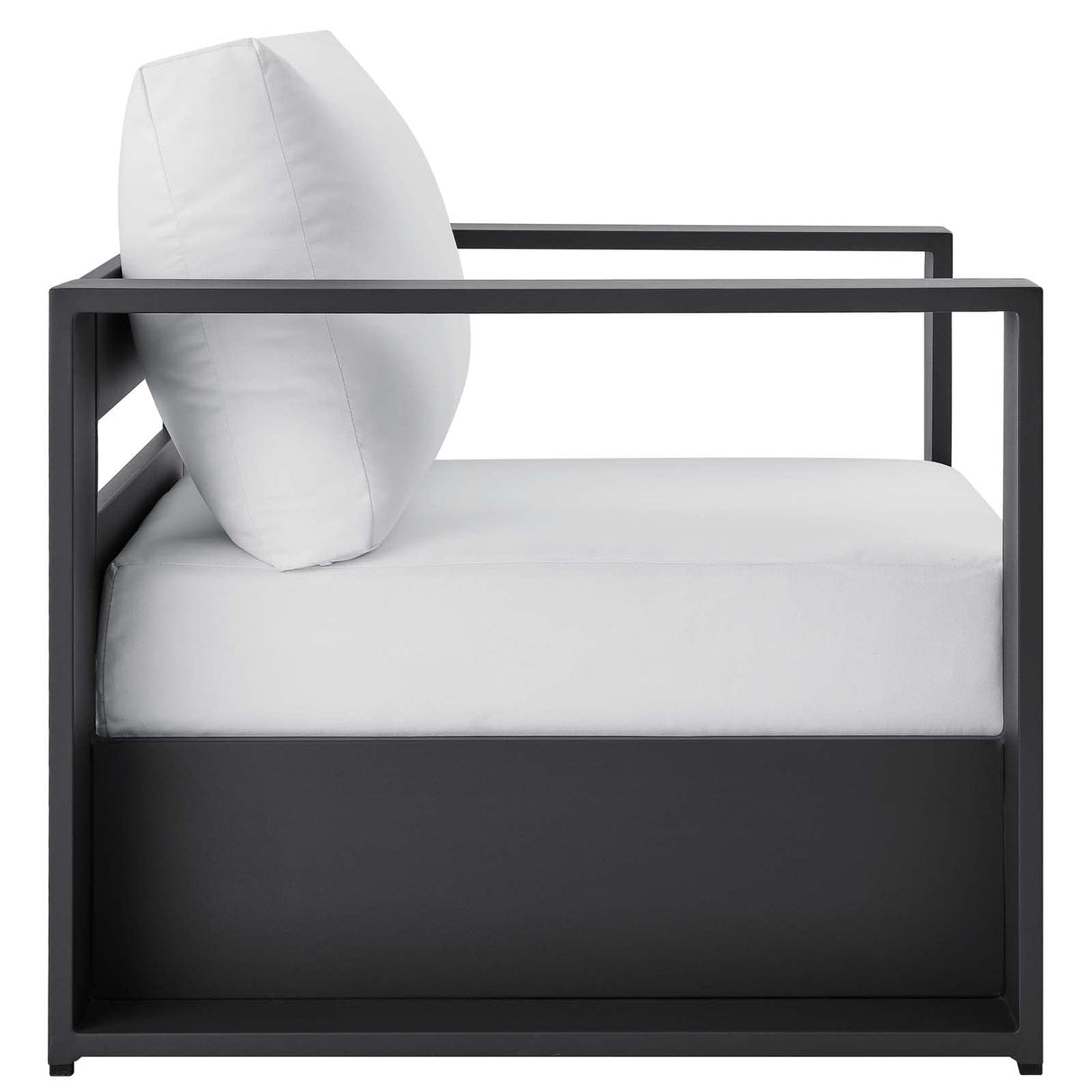 Modway Tahoe Aluminum Outdoor Patio Armchair in Gray White Modway