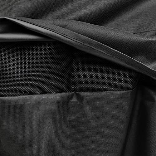 Kenmore 66 Inch Gas Grill Cover for Outdoor Grill, Universal BBQ Grill Cover for 6-Burner Gas Grill, Weatherproof, UV- and Fade-Resistant with Hook & Loop Straps, Black Kenmore