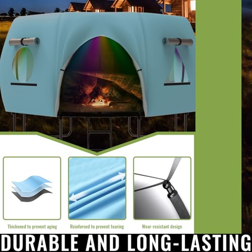 Gardenature 12FT Trampoline Tent for Kids(Tent Only),Fit for 8 Curved Poles Round Trampoline, Trampolien Shade Cover, Trampolien Accessories,Anti-Tear, Blue Gardenature