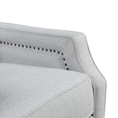 Lexicon Push Back Recliner Chair, Reclining Sofa Armchair, Modern Recliner Sofa Chair with Footrest, Chenille Fabric Recliner Arm Chair, Single Sofa Accent Chair for Living Room/Office/Apartment, Grey Lexicon