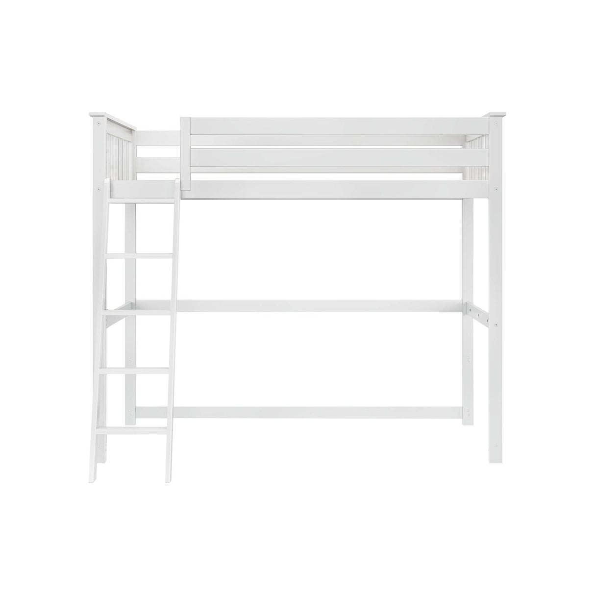 Max & Lily High Loft Bed, Twin Bed Frame for Kids, White Max & Lily