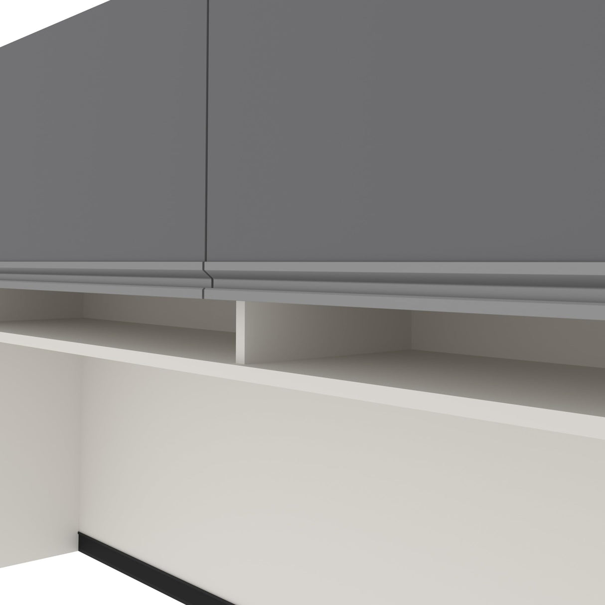 BESTAR Connexion U-Shaped Workstation with Two Oversized Pedestals, Slate/Sandstone Bestar