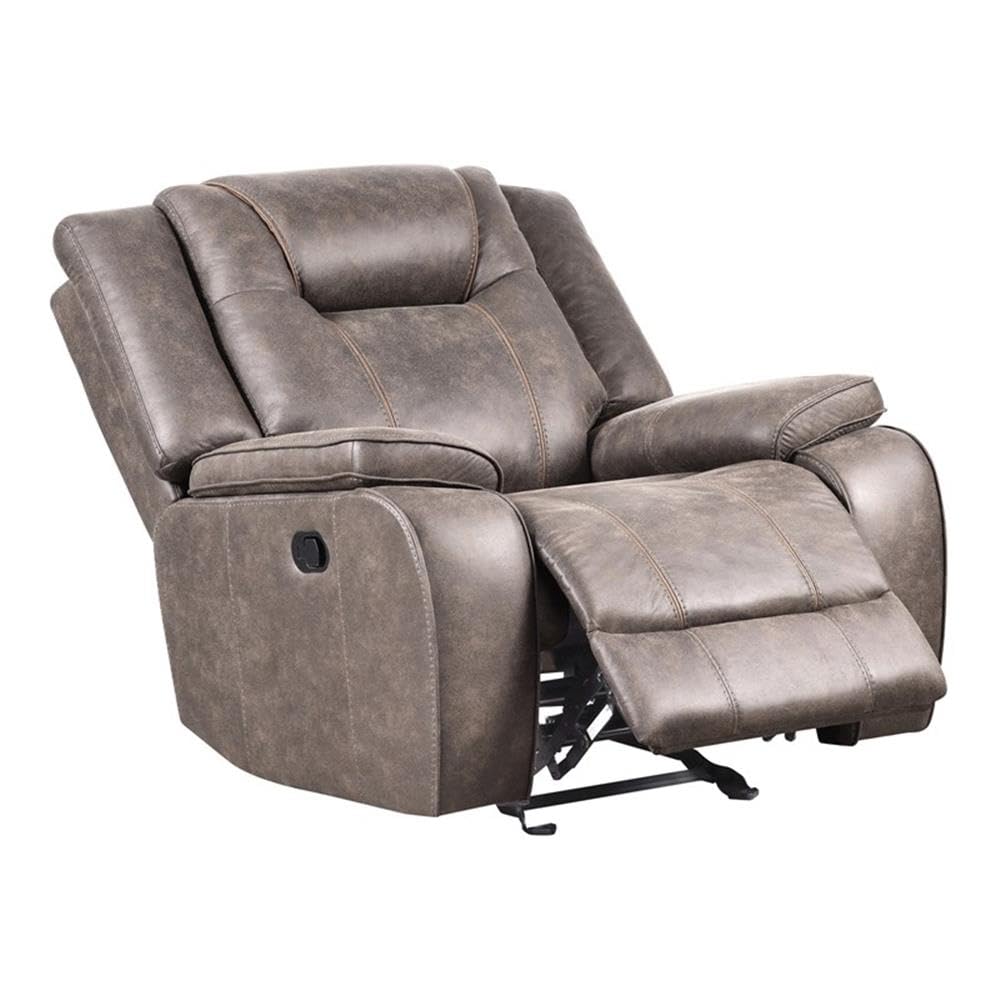 Pemberly Row Traditional Microfiber Glider Recliner in Taupe Pemberly Row