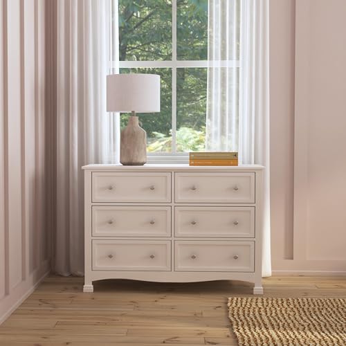DaVinci Kalani 6-Drawer Double Wide Dresser in White DaVinci