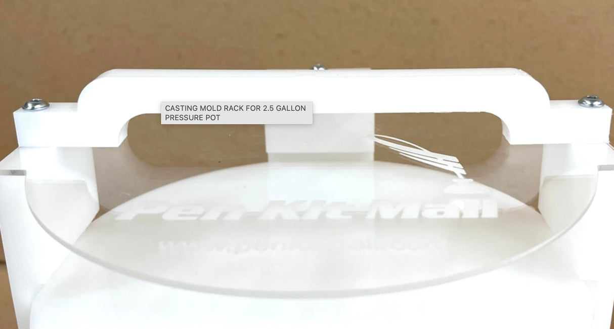 Pen Kit Mall - Pressure Pot Rack for Resin Casting - 4 Locking Shelves - Heavy Duty HDPE Material - Fits Harbor Freight Converted 2.5 Gallon Pots Pen Kit Mall