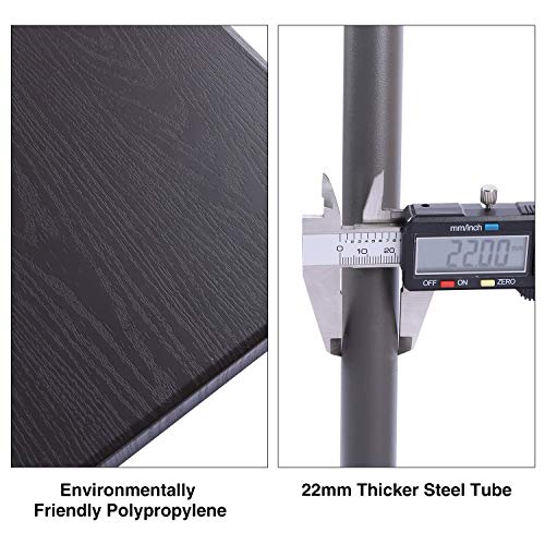 REDCAMP 34" Square Folding Card Table with Resin Top, Portable Fold in Half Small Card Tables with Collapsible Legs for Adults Indoor Outdoor Use, Brown REDCAMP