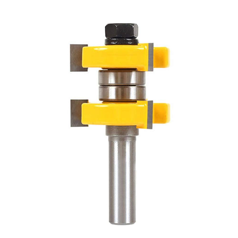 Yakamoz 1/2 Inch Shank Adjustable Tongue and Groove Router Bit Set 1-1/2" Stock Woodworking Cutting Milling Tools YAKAMOZ