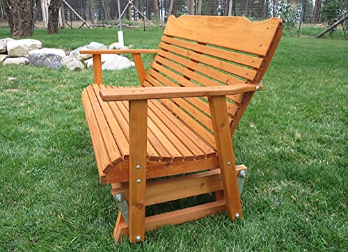 Kilmer Creek Rustic Finished 4' Cedar Porch Glider, Amish Crafted Kilmer Creek