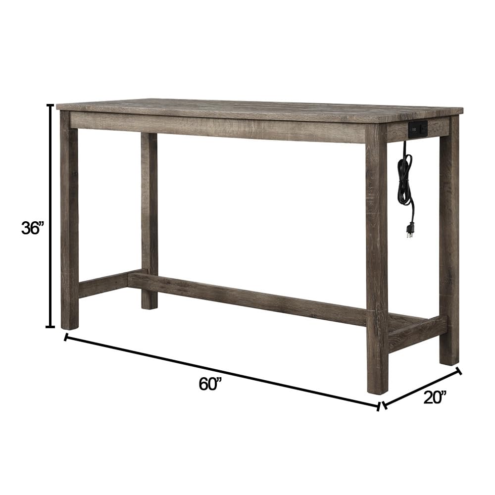 Cooper Antique Oak Rectangle Bar Table by Best Master Furniture Best Master Furniture
