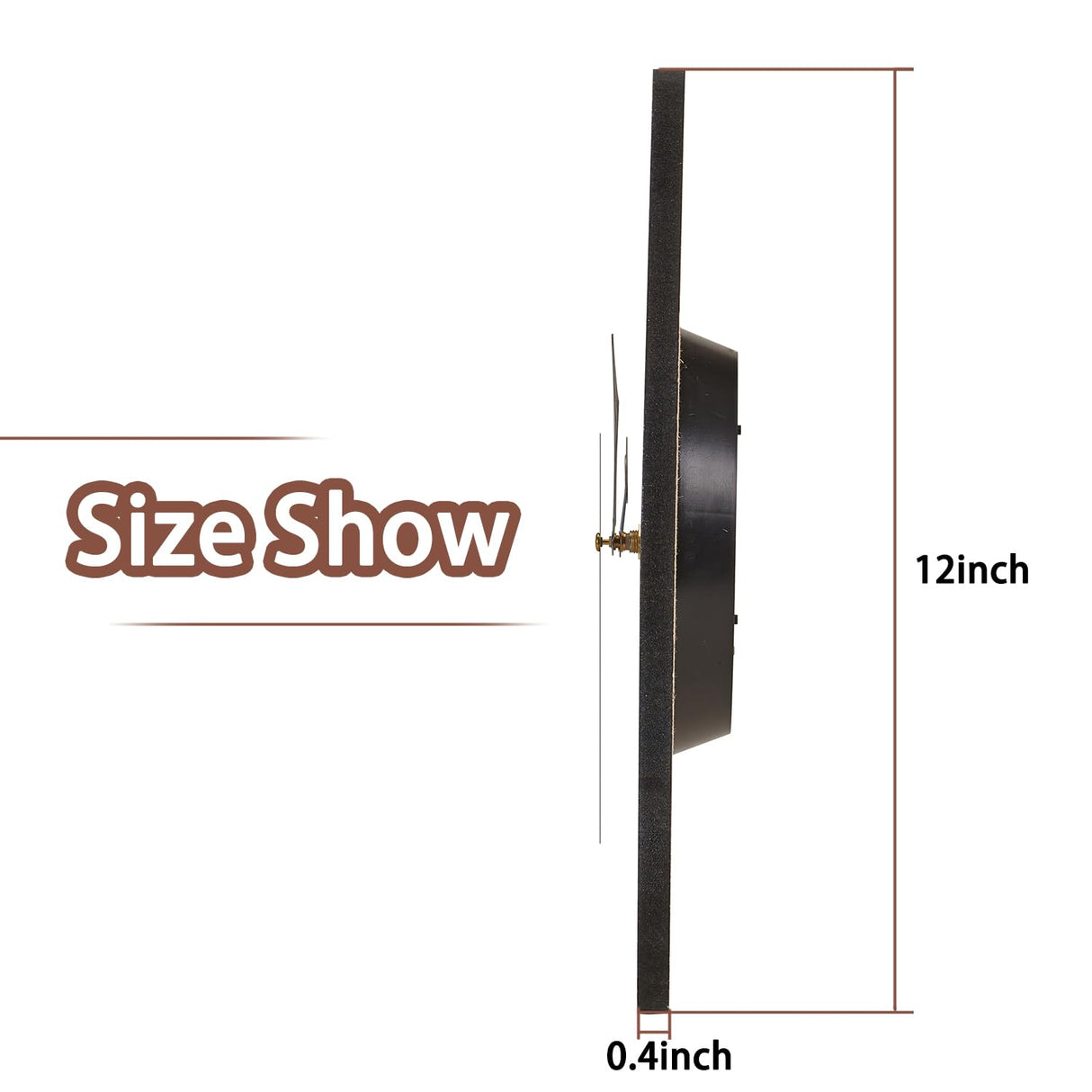 ACOZUHSE Silent Non-Ticking Wall Clocks, Brown Wood Barn Board Pine Plank Rustic Wall Clocks, Battery Operated 12 Inch Round Wall Clock for Home Decor Living Room Kitchen Office ACOZUHSE