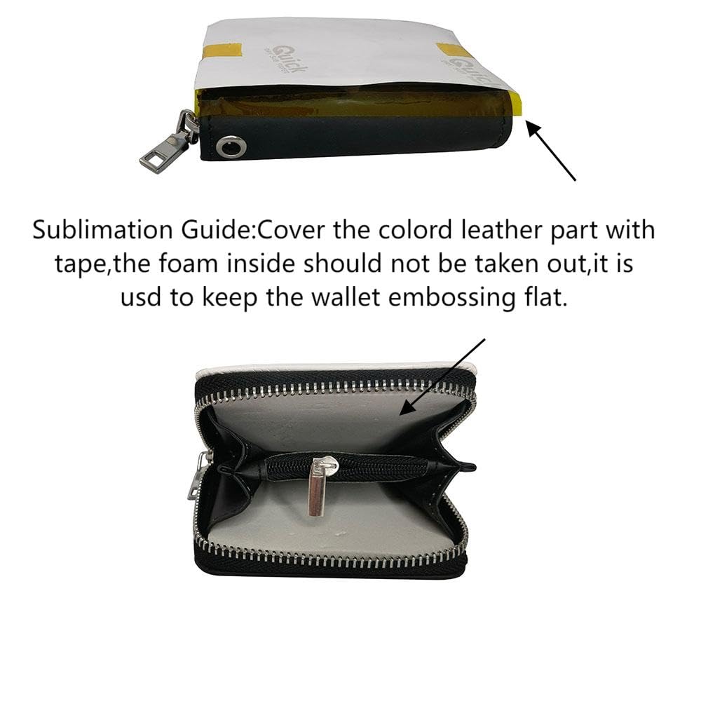 Yongkang Sublimation Small Coin Purse Women Wallet Blanks Leather Coin Credit Card Holder Diy Crafts (Black) Yongkang