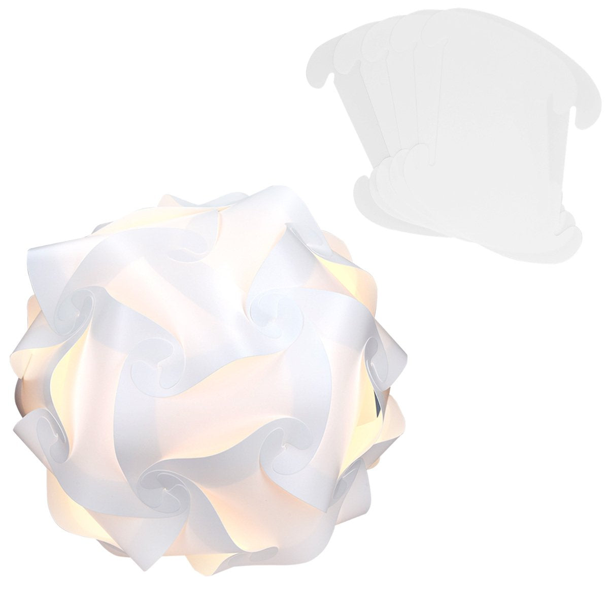 kwmobile DIY Puzzle Lamp Shade - Modern IQ Jigsaw Light in 30 Pieces min. 15 Different Designs - Diameter Approx. 7.9 in / 20 cm - White in Size S kwmobile