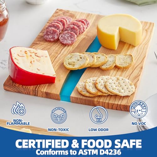 24H Deep Pour Epoxy Resin 0.75 Gallon, Fast Cure Casting Resin Kit for 1-2" Depths, Bubble Free & High-Gloss Food Safe Resin Epoxy, Heat Resistant for Charcuterie Board, Serving Trays & Resin Coasters Shabebe