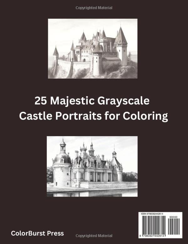 Castle Coloring Book for Adults: Grayscale Ilustrations (Castles of the World) Majosta