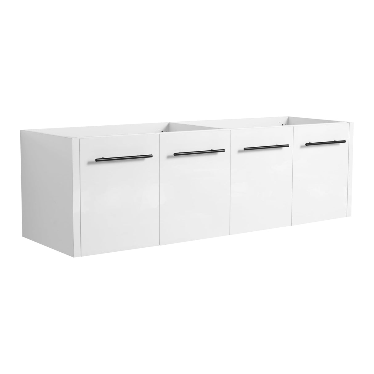 60" Bathroom Vanity without Sink, 60 Inch Floating Bathroom Vanity Cabinet, Wall Mounted Vanity without Top, Modern Bathroom Vanity with 4 Soft-Closing Doors, Large Bathroom Vanity Storage Cabinet HAALVDE