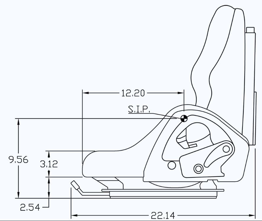 Uni Pro Universal Forklift Seat - Fits Toyota, Daewoo, Komatsu, Nissan, Mitsubishi, and TCM Uni Pro