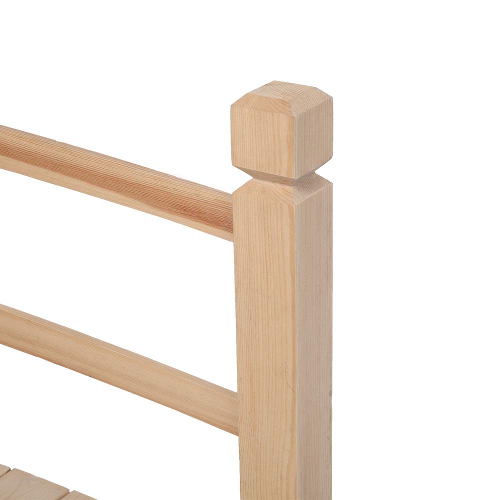 Volowoo Garden Bridge,Wooden Arc Bridge with Rails for Garden,Classic Decoration for Landscaping,Backyard Creek Pond or Farm (59.06 x 26.38 x 22.05)‘’ Volowoo